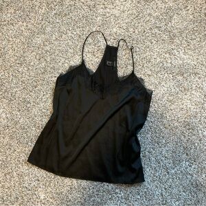 FOREVER 21 Black Flowy Lace Tank Top